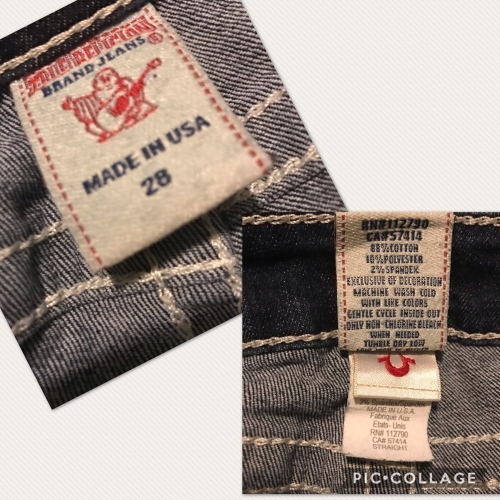 True Religion Straight Leg Dark Wash Jeans 28 - Picture 7 of 7